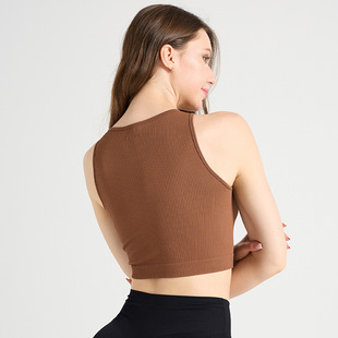 Spring and Summer New European and American Seamless Outdoor Sports Yoga Vest Running Fitness Threaded Training Sports Bra