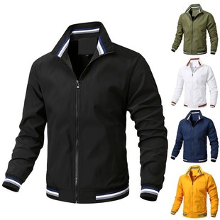 2023 casual men's stand collar Amazon spring and autumn versatile sports solid color jacket men's cross-border foreign trade in stock