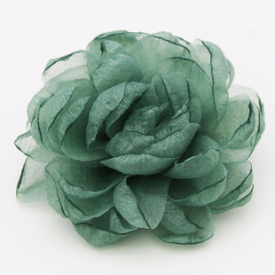 All-Match Camellia High Heels Decoration Star Yarn Burned Edge Flower Bridal Shoe Flower Handmade Wedding Shoe Accessories