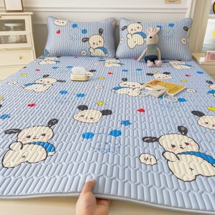 New latex summer mat three-piece set student dormitory single double Ice Silk summer mat foldable machine washing air conditioning soft mat