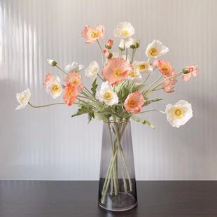 Simulated poppy flower 4 small poppy artificial flower silk flower coral powder cross-border supply