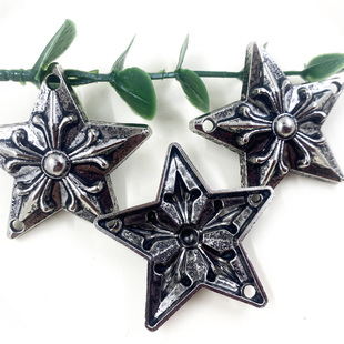 38mm tin black five-pointed star thread sewing button clothing decorative button coat shirt hand sewing button in stock