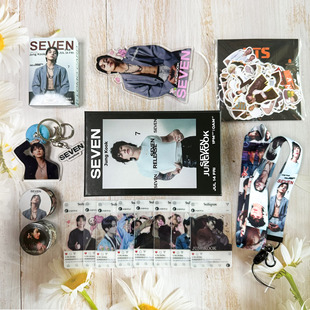 Bullet-proof Youth League JUNGKOOK Tian Yuguo peripheral lanyard sticker gift box jk album SEVEN small card suit