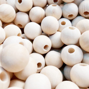 Factory wholesale wooden crafts lotus 20MM round beads half hole wooden beads not through hole beads DIY accessories
