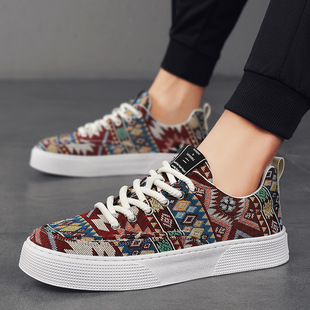 Canvas Shoes Men's Fashionable Autumn Breathable Internet Popular Men's Shoes Sports Casual Work Board Shoes 2024 New Anti-slip Shoes