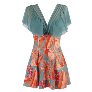 New in stock wholesale swimsuit women's plus size shoulder-covering slimming conservative big dress ins style hot spring beach vacation
