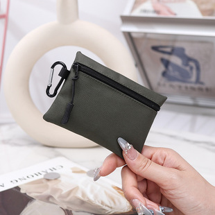 Canvas Coin Purse Women's Mini School Bag Hanging Bag Macaron Color Ultra Light Card Coin Card Bag Short Wallet