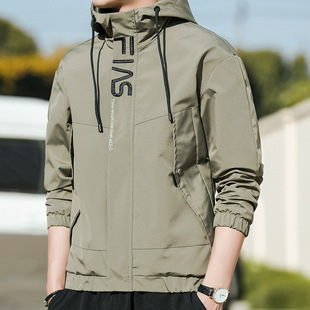 Jacket Men's Spring Casual Men's Simple Hooded Casual Handsome Youth Jacket Men's Fashionable Loose Jacket