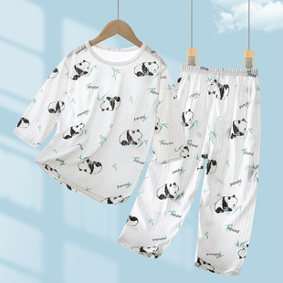 Children's Clothing Pure Cotton Children's Home Clothing Summer Thin Girls' Air-conditioning Clothing Cotton Boneless Baby Pajamas Boys' Air-conditioning Clothing