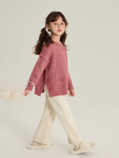 [10.28 opens at 10:00! The whole store postage large full return] girls twist sweater split knit sweater
