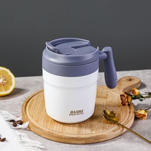 Office Thermos Cup Men and Women Stainless Steel Coffee Mug Portable Couple Tea Cup Household with Handle