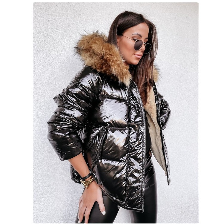 2026 Cross-Border European and American Amazon Winter Hooded Loose Short Cotton Jacket Fashionable Warm Zipper Cotton Jacket