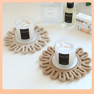 ✅ Cross-Border Woven Insulation Mat, Household Daily Necessities, Flower-Shaped Table Mat, Cotton Rope, Nordic Handmade Cotton Pot Mat
