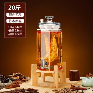 Eight-edged sparkling wine bottle with faucet 10.00kg sparkling wine glass jar ginseng medlar medicinal wine bottled wine sealed jar