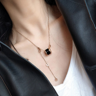 Fairy Necklace Women's Collarbone Neckchain Cold Style Simple Chain Niche Elegant Personality Collar Pendant Jewelry