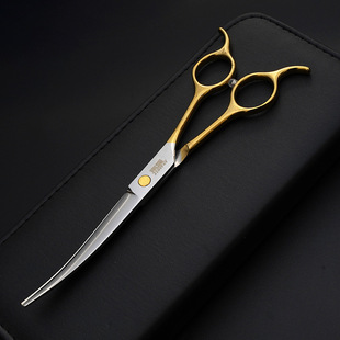 Pet Scissors Beauty Professional Hair Cutting Tool Hair Finishing Round Head Curved Cutter Cat Teddy Bixie Dog Scissors
