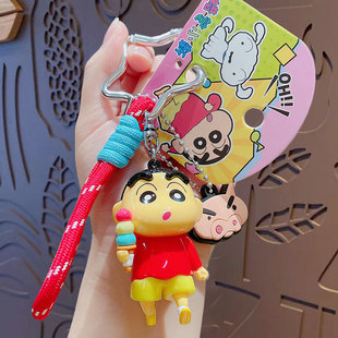 Поданьский Crayon Shinchan Динамический куклы брелок маленькая подвеска пара школьный портфель цепочка для ключей маленький подарок