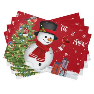 Christmas Place Mat Linen Christmas Tree Place Mat Table Mat Farmhouse Winter Christmas Family Kitchen Table Set