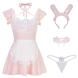 Man Smoke Lingerie Sexy Lace Auricularia Lace Perspective Strap Bunny Uniform suit 8780