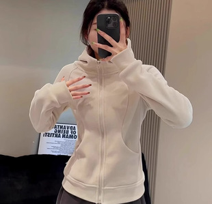 Hooded Sweater Jacket Women's Autumn and Winter New 2024 Slim-fit Slimming Shoulder Sports Cardigan Short Jacket for Autumn and Winter