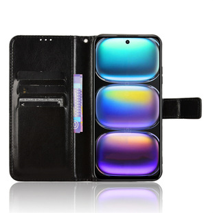 For voice transmission Hot 50 5G mobile phone case Infinix Hot 50i 4G flip leather case card crazy horse pattern