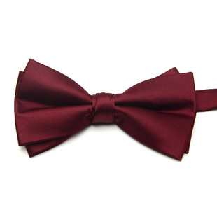 Solid Color Big Bow Tie Trendy Men's Wedding Groom Suit Dress Plain Clear Face Plate Cross Design Style Bow