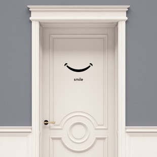 Yiyao simple creative smile door sticker living room bedroom door decoration waterproof self-adhesive sticker