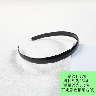 Korean style women's black bright surface with teeth folding constantly plastic headband hair clip headband hair buckle hair accessories factory direct sales