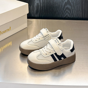 Tongku Rabbit Boys Baby Shoes 2025 Новый Новый средний ребенок дикий белый туфли для девочек сетчатая дышащая повседневная обувь