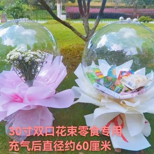 30 Inch Super Mouth Bobo Ball Snack Doll Special Internet Celebrous Transparent Bobo Ball Birthday Party Pack Stretch-Free Ball