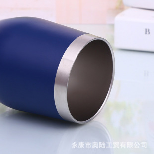European and American multi-color eggshell Cup wine glass 12oz stainless steel vacuum cup portable big belly Cup transparent cover water Cup wholesale