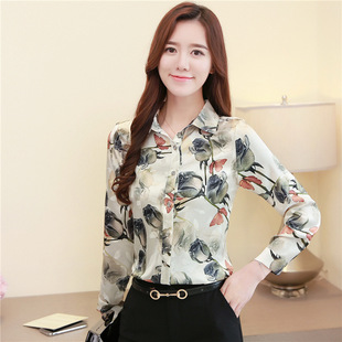 Silk shirt women's long sleeve 2023 Spring and Autumn new heavy mulberry silk Women's elegant printed plus size top shirt