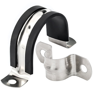 304 stainless steel riding card rubber strip saddle card riding buckle U-shaped buckle fixed pipe clamp universal hardware pipe clamp