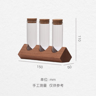 Test Tube Display Rack Tea Scented Tea Coffee Bean Sample Sub-package Jar Food Grade Sealed Glass Bottle Display Solid Wood