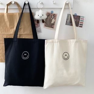 Canvas Bag Women's Class Students 2025 New Cloth Bag Portable Shoulder Large Capacity Japanese-Korean Style Tote Bag