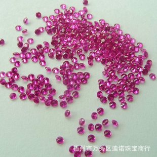 Yingma Jewelry 5# Round Red Corundum Wuzhou Red Synthetic Gem Wholesale Hardness High Wax Set