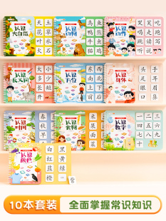 [Fighting Half Carpenter] Literacy Enlightenment Game Book Baby Tear Book Children Recognition Pictographic Literacy Card Early Education Magic