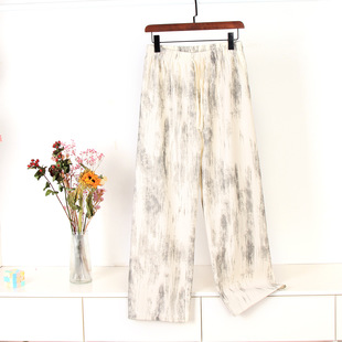 Tie-Dye Casual Wide-Leg Pants Women's Ink Painting New Style Hangting Sense Pants Straight Tube Loose Spring and Autumn High-end Sense Slimming