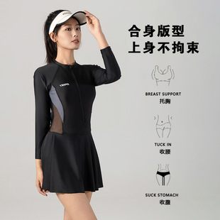 Swimwear women's conservative one-piece slightly fat girl slimming belly-covering swimwear new high-end plus size swimwear wholesale