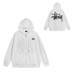 A generation of fashion brand zipper hooded autumn and winter new letters flame Pai Gow lovers coat