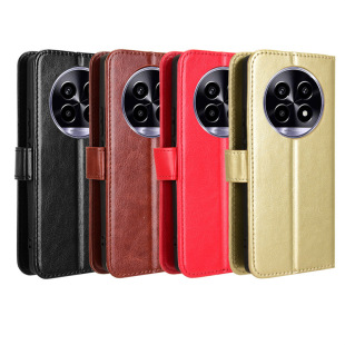 For OPPO Realme 13/13Pro Phone Case Card Lanyard Crazy Horse Pattern Leather Case Flip 4G/5G
