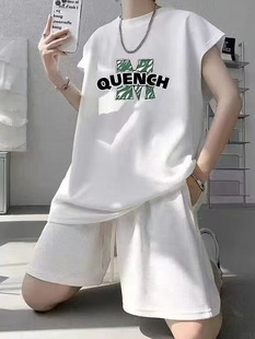 Waffles Sports suit Men's Summer New Fashionable Loose Sleeveless Vest Shorts with Handsome Two-piece Fashionable Set