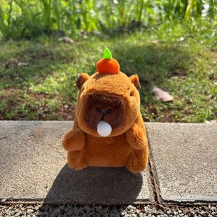 Creative Bubble Spit Shaking Sound Card Pibala Plush Keychain Women's Cute Capybara Hanging Ornament Grasping Doll