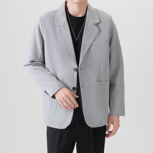 High Quality Casual Suit Men's Korean Style Fashionable Lapel Duffy Handsome Small Suit Top Hong Kong Style Trendy Brand Single Western Jacket
