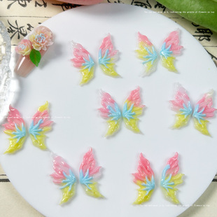 Color dopamine nail accessories material bag luminous butterfly nail accessories sweet earrings nail accessories nail material