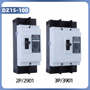 Tianzheng Electric Molded Case Circuit Breaker DZ15-100/3901 Three-phase Three-wire 380V Single-phase 2901/63A100A