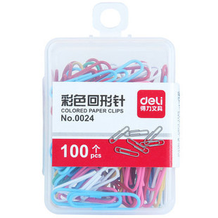 Deli paper clip 0024 color creative cute paper clip financial document classification Storage 100/box