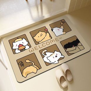 Cartoon Animal Bathroom Mat Strong Absorbent Dirty Resistant Diatom Mud Mat Toilet Can Cut Quick-drying Anti-slip Mat