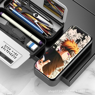Naruto Naruto Sasuke primary and secondary school students multi-functional calculator with mirror pencil case pencil case in stock wholesale