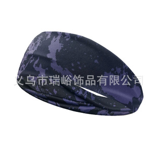 European and American Men's Printed Headband Sports Fitness Sweat Guide Antiperspirant Headband Running Headband Sweat-absorbent Headscarf Headband